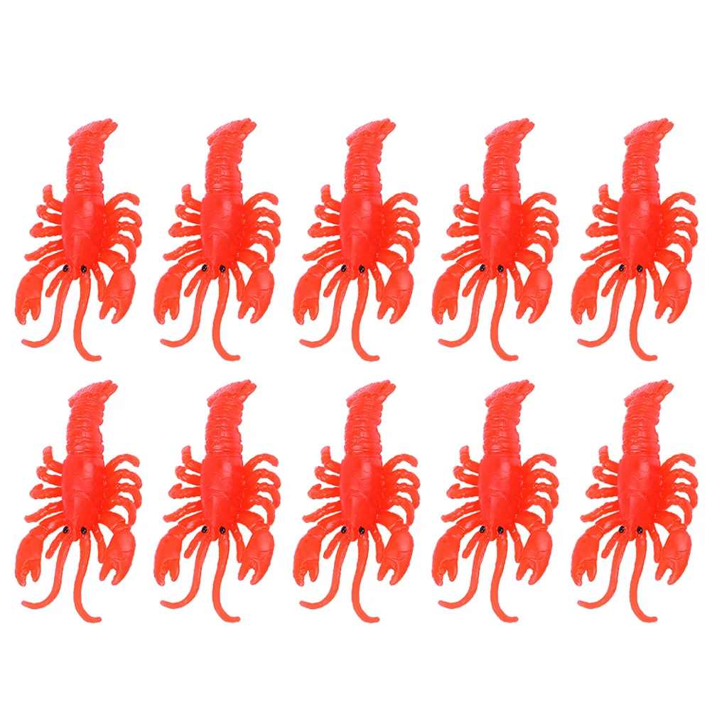 

25 Pcs Simulated Crayfish Interesting Mini Lobster Fake Kids Toys Glue Flexible Soft Rubber Adorable Child Crab