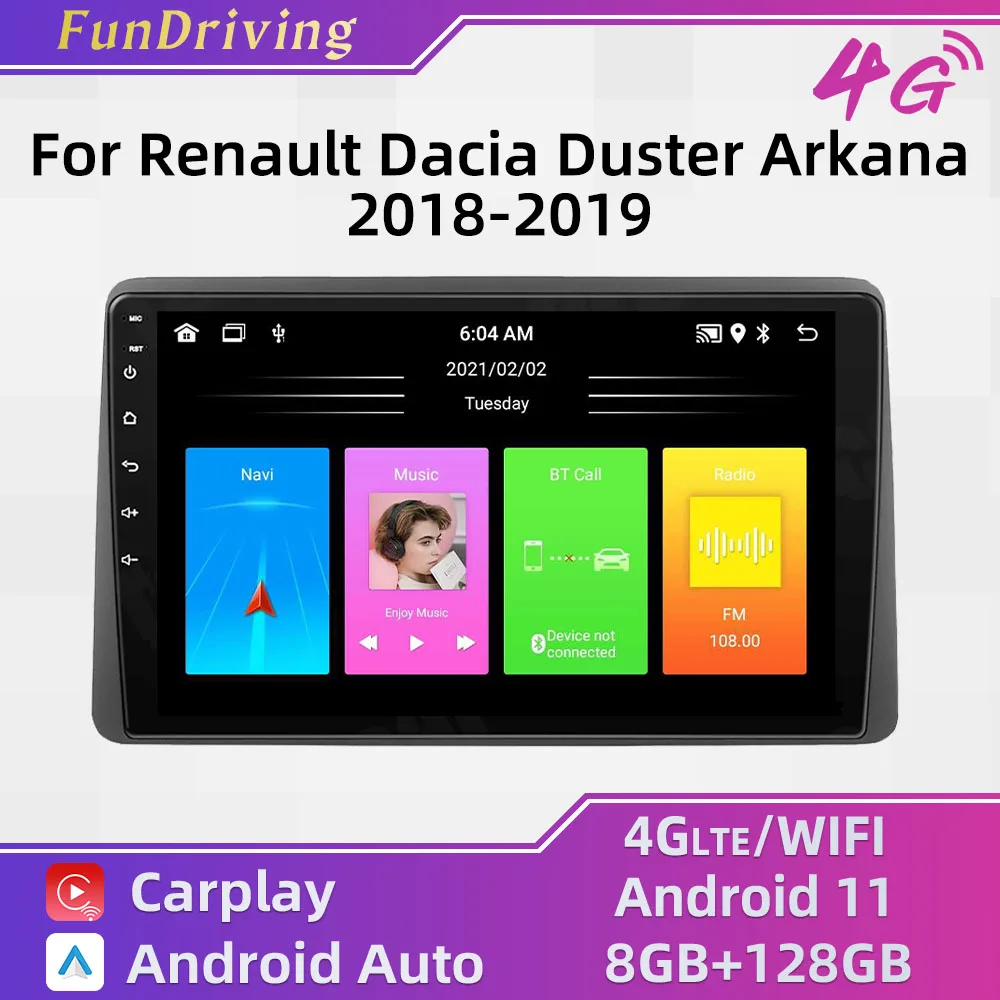 

2 Din Android Car Radio Multimedia Player for Renault Dacia Duster Arkana 2018 - 2019 Car Stereo Autoradio WIFI Navigation GPS