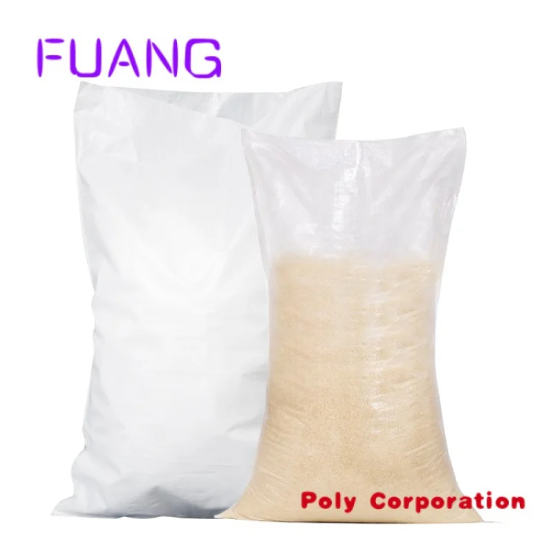 Custom White Transparent 25kg 50kg Polypropylene Sack PP Woven Bag 50kg Sack For Aagriculture Packaging