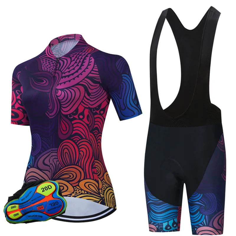 

New style Professional outdoor cycling suit summer short sleeve riding clothes BIb suit for women cycling equipment