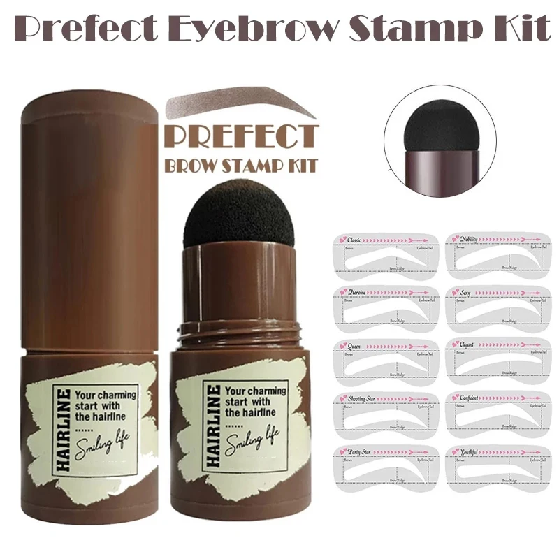 New Brow Stamp Shaping Kit Eyebrow Stamp Waterproof Long Stick Shape Stamp Brow Lasting Natural Contouring Dropshipping