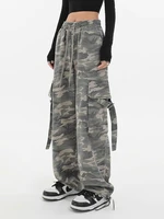 y2k hip hop camouflage trousers men women casual wide leg pants 2022 summer high waist vintage overalls cargo pants streetwear