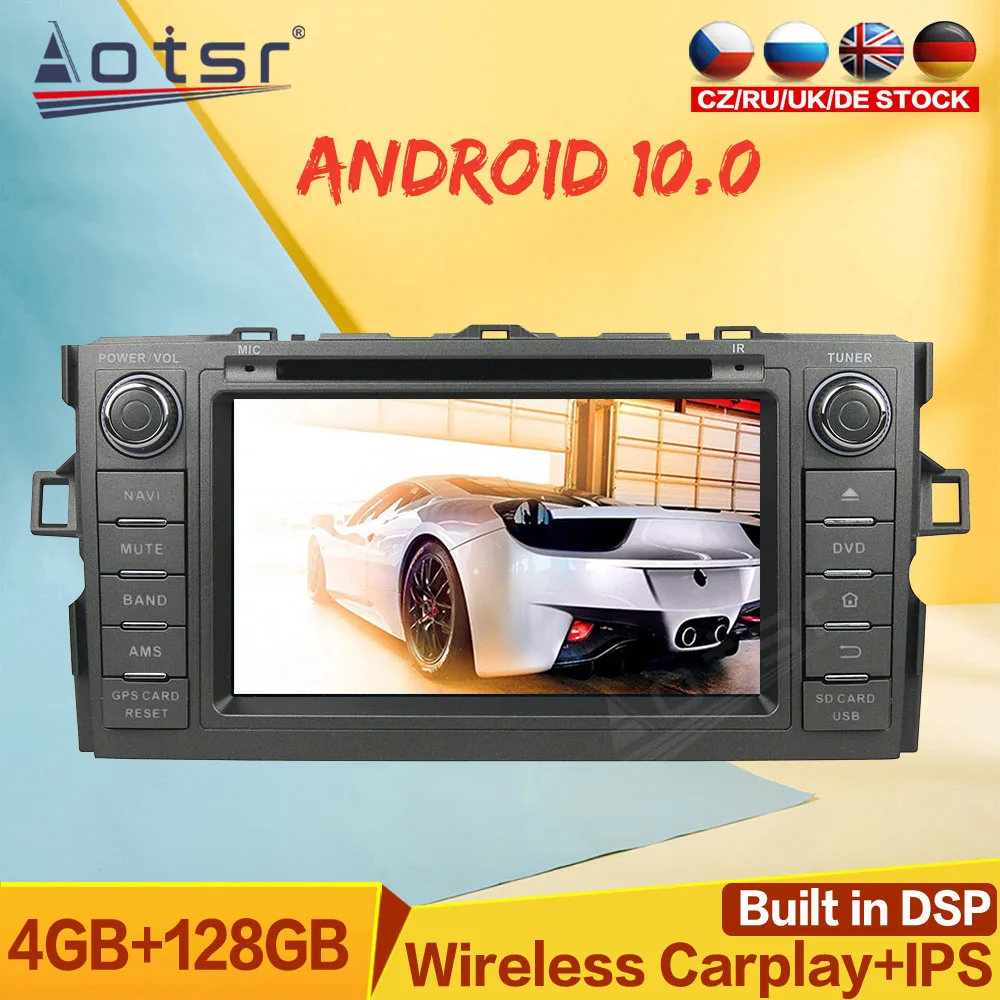 

For Toyota Auris 2010-2014 Multimedia Player GPS Navigation Car 128G Radio Auto Stereo Tape Recorder Android10 Headunit Carplay