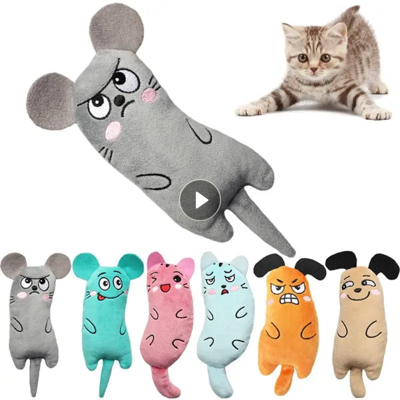 

Teeth Grinding Catnip Toys Interactive Plush Cat Toy Mouse Shape Chewing Claws Thumb Bite Cat Mint For Cats Funny Thumb Pillow