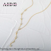aide 925 sterling silver necklace y shaped diamond ladies matching collarbone necklace for women girl exquisite fashion jewelry