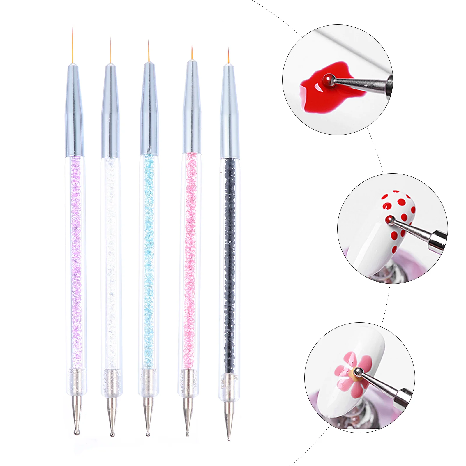 

Nail Pendrawing Brushes Brush Painting Drill Dotting Tool Interior Polish Point Set Pens Design Liner