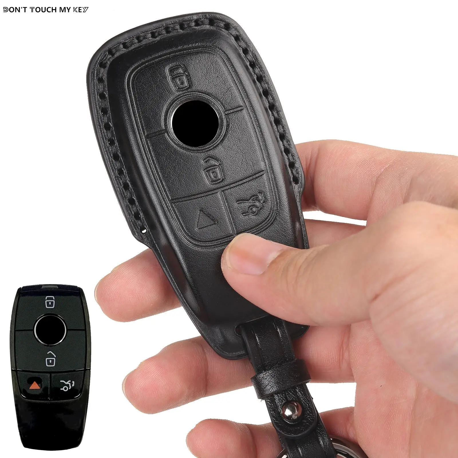 

4 Button Car Key Ring Chain Fob Case Cover Protector Shell Holder Interior Styling For Mercedes Benz A C G S E Class 2017 2018