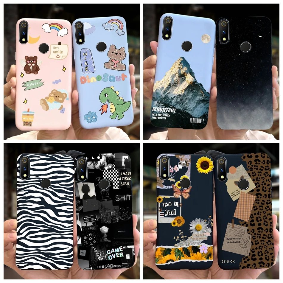 Стильная модель для Realme 3 3i, мягкие силиконовые чехлы для телефона ярких цветов, чехол для Realme3 3 i Realme3i RMX1825 RMX1827, бампер