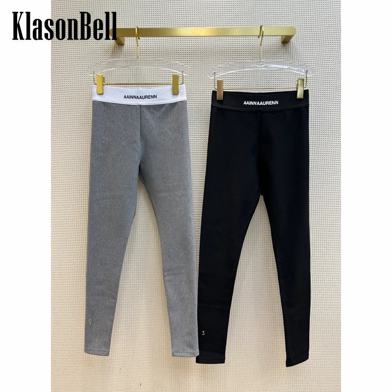 

11,17 KlasonBell, леггинсы с принтом букв, эластичная талия, тонкие, удобные, пушистые, толстые женские леггинсы