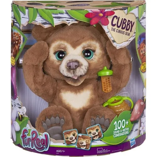 Orjinal Fur Real Cute Bear Cubby Dances Speaks Sleeping Friend The Curious Bear Interactive Plush Toy, ages 4 & Up