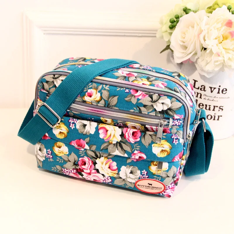 

Canvas Diagonal Bags Shoulder Women's Bags Floral Cloth Casual Mobile Phone Commuter Bags New Trendy Bags