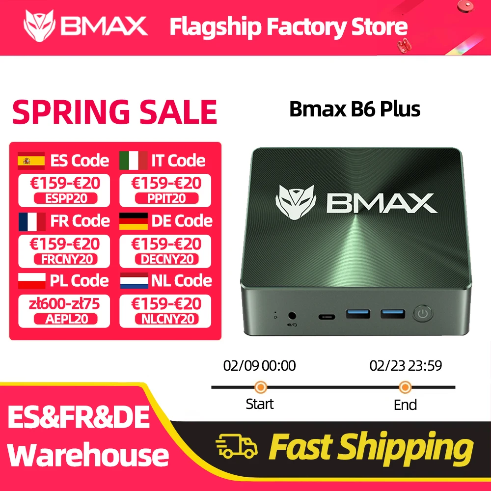 Bmax B6 Plus Mini Pc Intel I3-1000Ng4 Windows 11 Pc 12Gb Ddr4 Ram 512Gb Nvme Ssd Wifi 5 USB 3.0 USB * 3 HDMI * 2 Bluetooth4.2