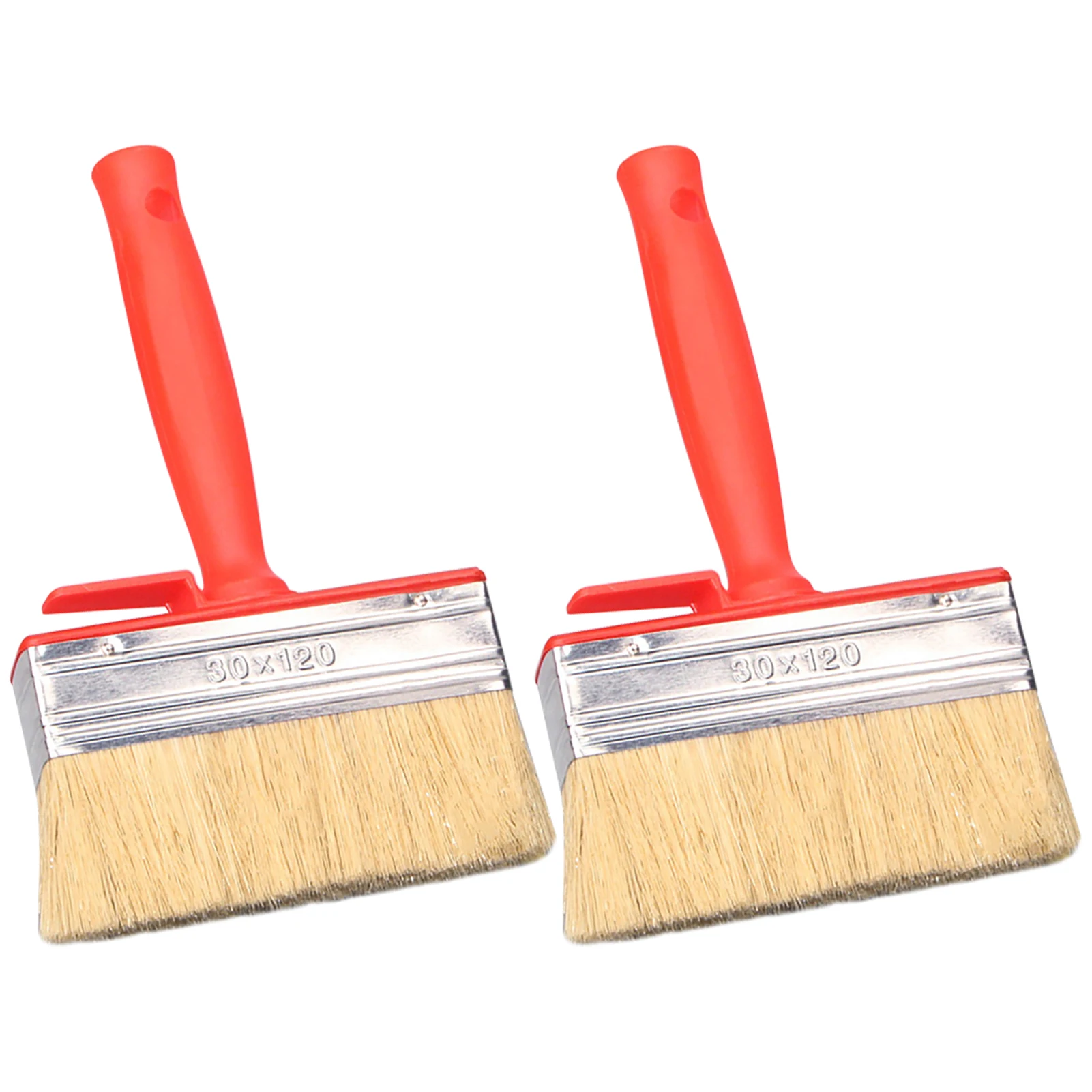 

2pcs Large Ergonomic Handle Flat Head Paint Brush For Painting Walls Double Side
