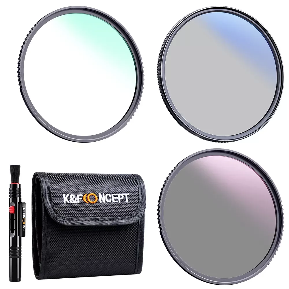 

K&F Concept Filter Kit Netural Density ND4 MC UV CPL filter Camera Lens Bundle 1pcs Cleaning Pen and Filter Pouch 58mm 62mm