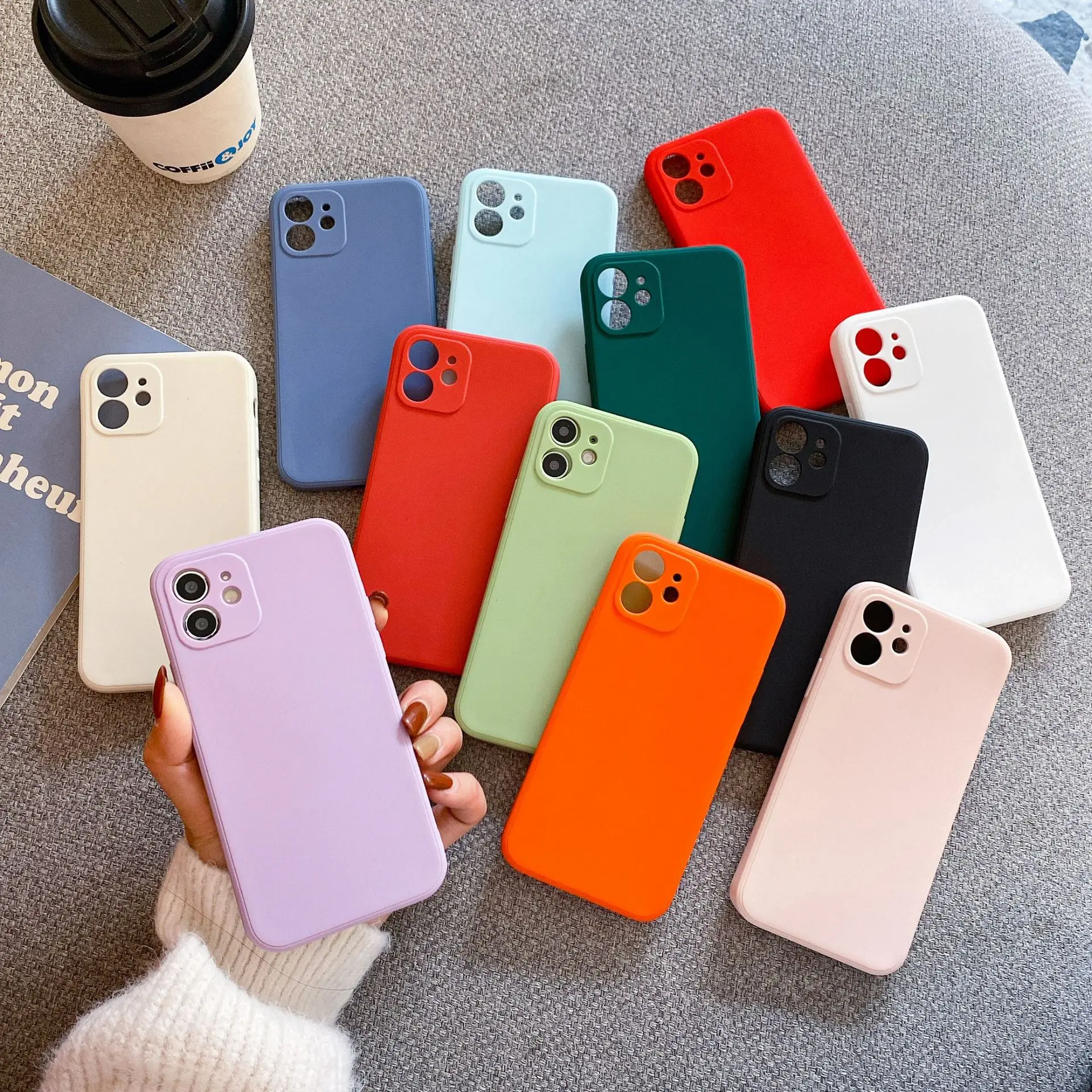 Фото Розовый армированный чехол из ТПУ с прямыми краями кубика Рубика для iPhone 16 15 14 13 12 11 Pro Max 7 Plus полное покрытие с защитой от падения №1