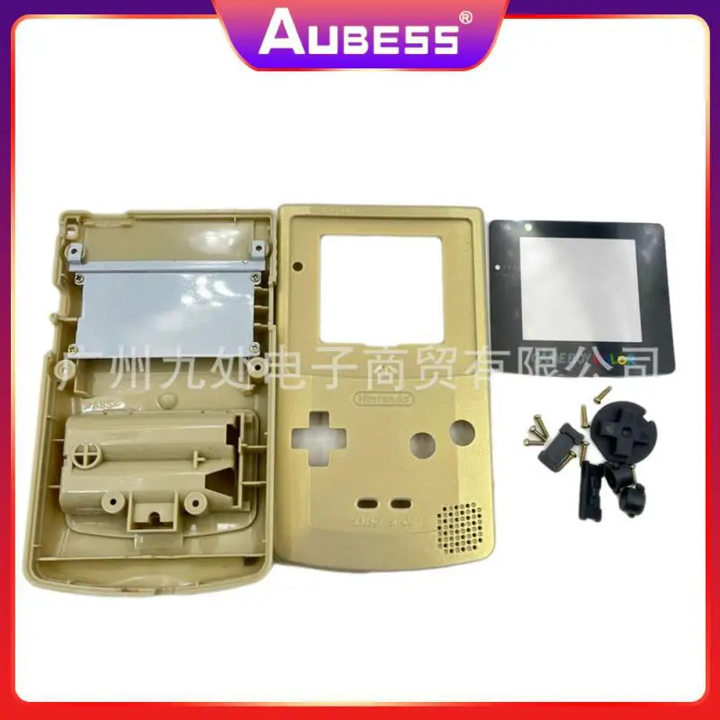 

Gold Game Console Cover Full Casing Anti-scratch Unbreakable Easy To Clean Games And Accessories 1 Set Gbc Shell Game Gadgets