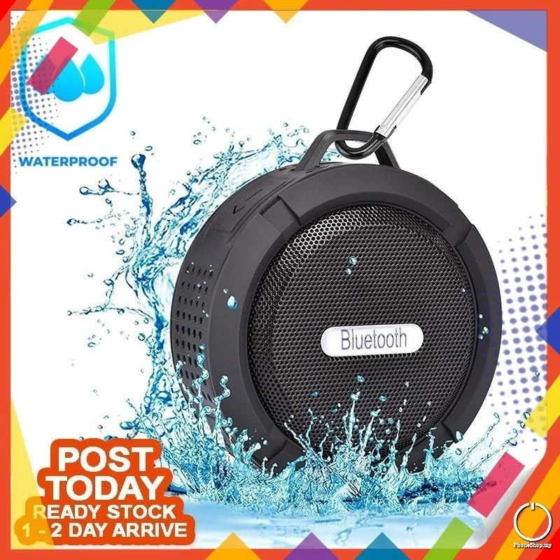 

Mini Bluetooth Wireless Super Bass Portable Speaker Dust Waterproof With Suction Cup Built-in Mic TF Card