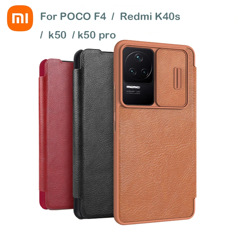 

For Redmi K50 Case Phone Case Nillkin Qin Card Pocket Wallet Bag Leather Flip Cover For Poco F4 5G Case Xiaomi Redmi K40S