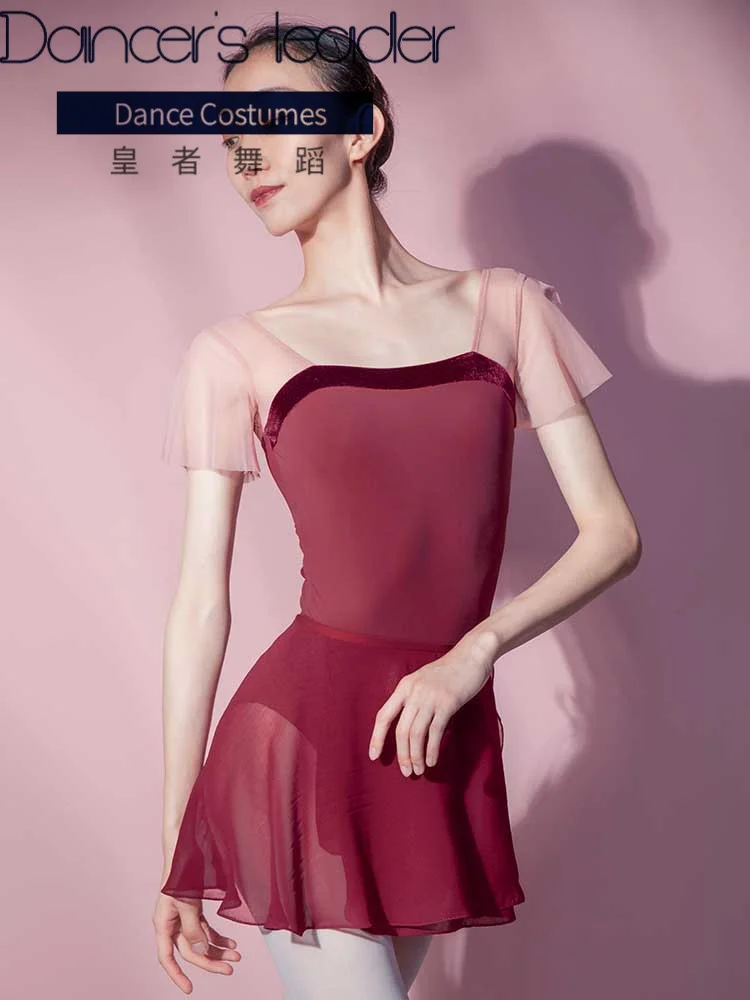 

Fairy Ballet Dance Leotard For Women Practice Clotes Trumpet Sleeve One-piece ymnastics Leotard Ballerina Dancewear Costume