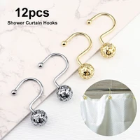 bathroom rod luxury quality set of 12 rustproof curtain pothook rings shower hangers shower curtain hooks hollow ball