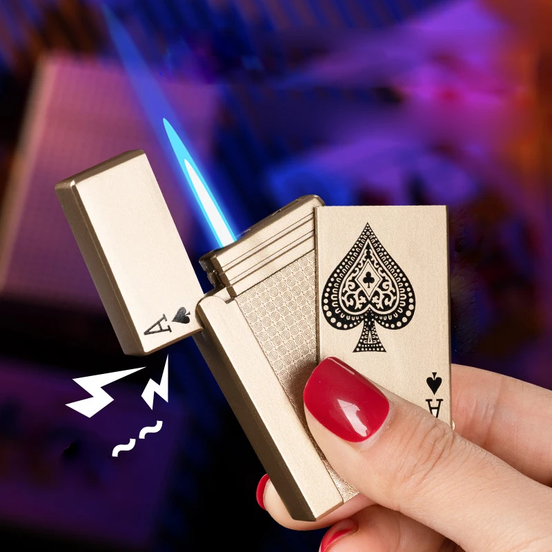 

Creative Metal Lighters Personality Loud Poker Lighters Windproof Butane Gas Lighters Unusual Lighters Gadgets For Men