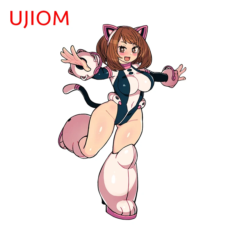 UJIOM 13 см × 8 5 м Uraraka Ochaco аниме наклейки на стену кавайный стиль милый котенок