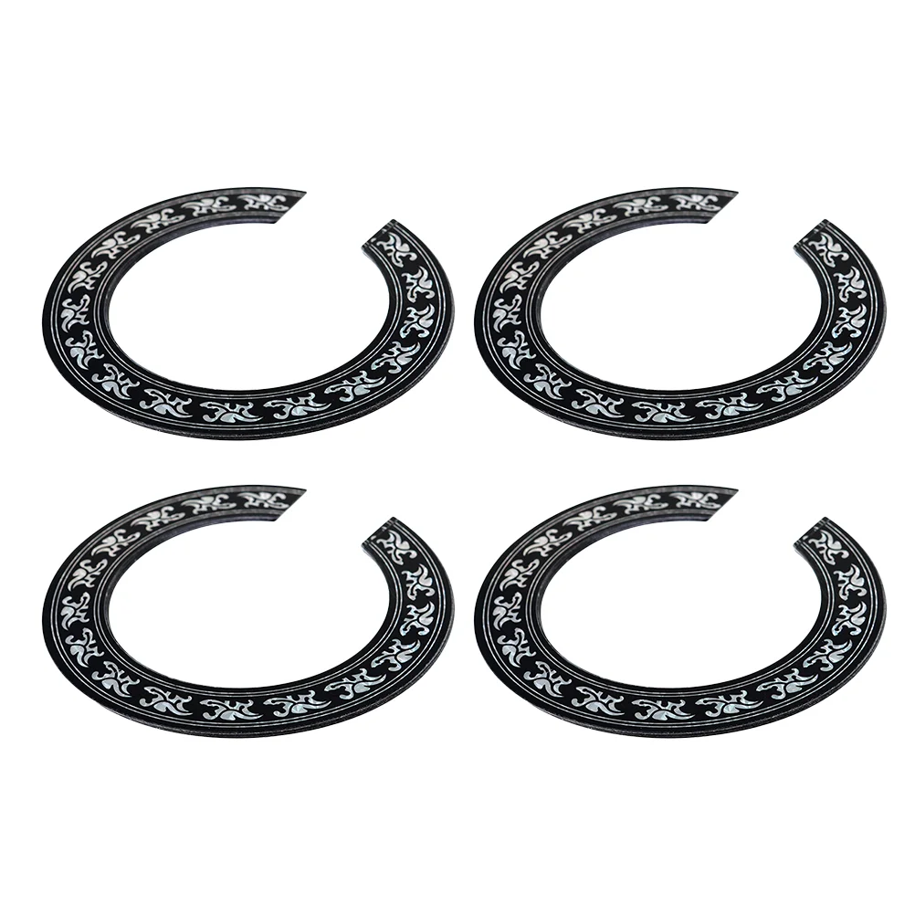 

4 Pcs Sound Hole Stickers Rosette Ring Inlay Classical Guitar Pvc Decor Accessory