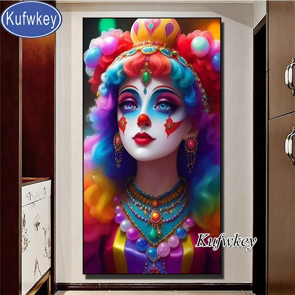 

Большая красочная Алмазная картина клоуна 5d Сделай Сам Алмазная мозаика вышивка кристаллы наборы картин новое поступление Хэллоуин подарок декор