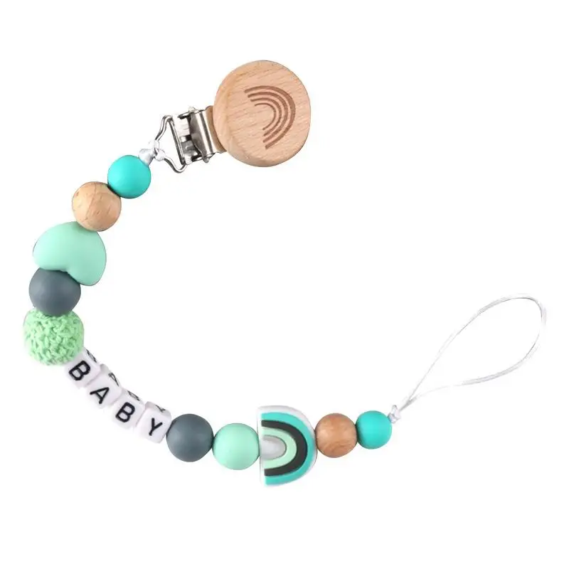 

Pacifier Clip Rainbow Color Paci Chain Silicone Pacifier Clips Prevent Falling To Keep Clean BPA Free Clip Holder