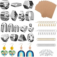 33 pcs polymer clay cutters over 15 shapes stainless steel earring cutting molds earring making tools for jewelry pendant making