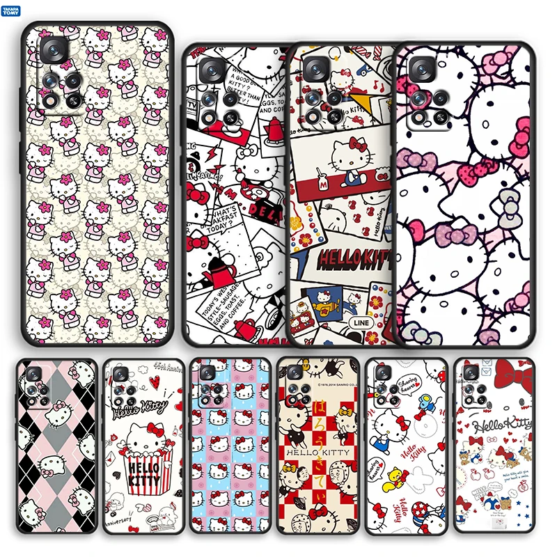 

Gift Girl Hello Kitty For Xiaomi Redmi Note 11 10 11T 10S 9 9S 8 7 5G 4G Soft TPU Silicone Phone Case Cover Fundas Coque Capa