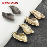 furniture hardware luxury angel wings gold handle kitchen cabinet zinc alloy ancient silver handle drawer wardrobe handle