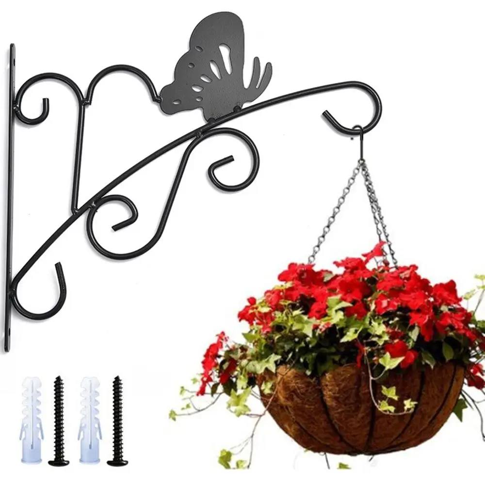 

Iron Wall-mounted Basket Hooks Pot Decor Planter Hooks Plant Bracket Lantern Hanger Flower Holder