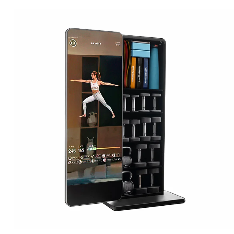 wodoodporny stojak podłogowy siłownia inteligentne ćwiczenia magiczne lustro ekran dotykowy LCD lusterko fitness