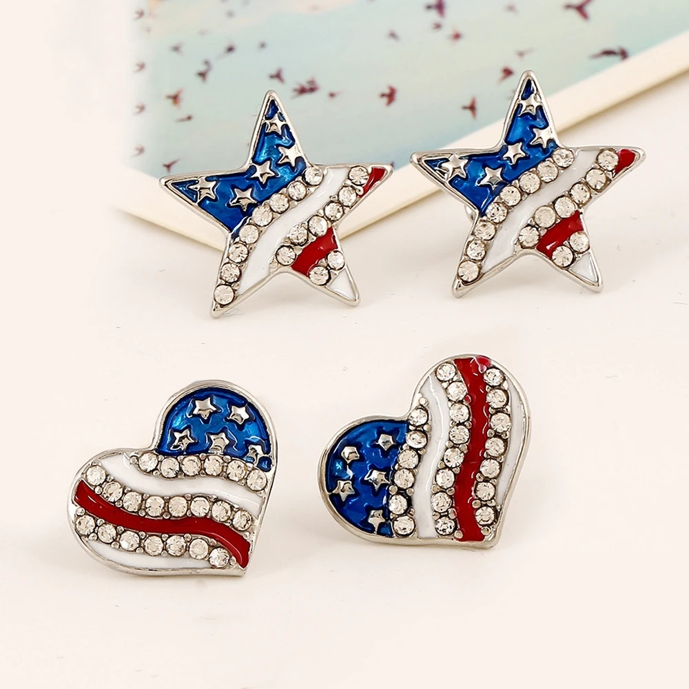 

Серьги-гвоздики в виде звезд, звезд, флага