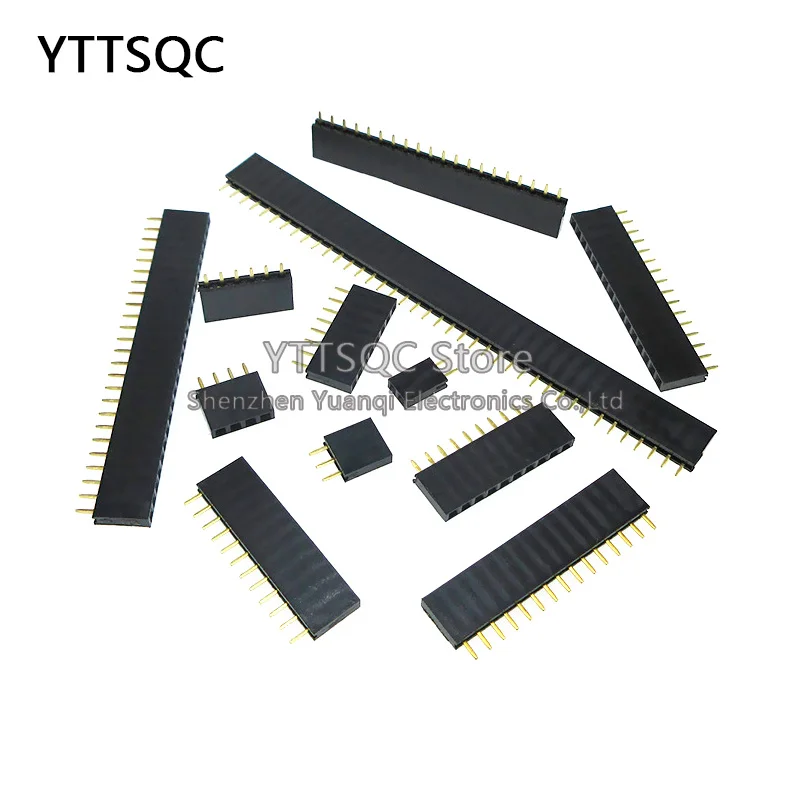 100 шт. однорядные штырьковые Разъемы 2 54 мм 1*2p 3p 4p 5p 6p 7p 8p 9p 10p 12p 14p 16p 18p 20 контактный