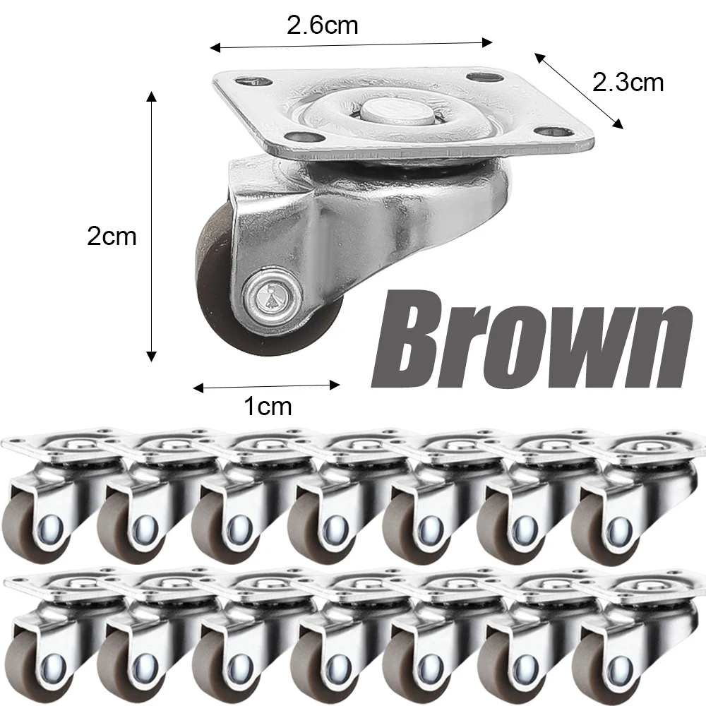 Универсальное колесо для мебели, сверхмощные поворотные ролики, вращение на 360 °, шкив, мягкое резиновое колесо для стола, стула, дивана, поворотные ролики