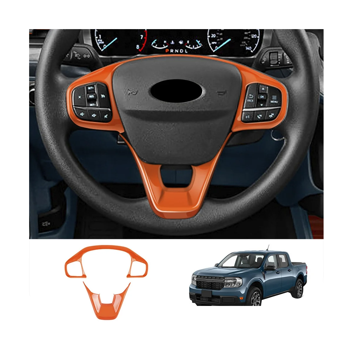 

For 2022 2023 Orange Steering Wheel Panel Cover Trim Car Interior Sticker Decorative
