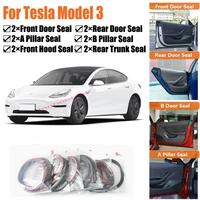 brand new car door seal kit soundproof rubber weather draft seal strip wind noise reduction fit for tesla model 3