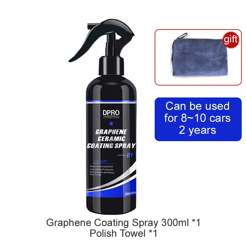 

Dpro Графеновое керамическое покрытие Спрей Нано Автомобильная керамика Жидкое стекло Уход за краской Гидрофобное быстрое покрытие Полировка Жидкий воск Детали автомобиля