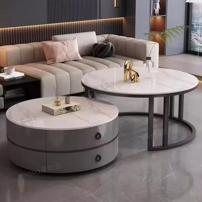Фото Glam Nordic Журнальные столики Круглые простые роскошные металлические журнальные столики Дизайн Современные Muebles Para El Hogar Мебель для гостиной №4