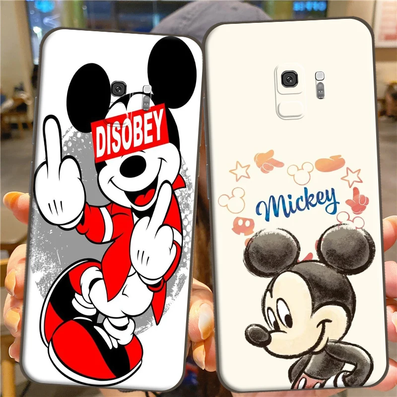 

Disney Pop Mickey Mouse For Samsung S9 S9Plus Soft Silicon Back Phone Cover Protective Black Tpu Case TPU Funda Silicone Cover