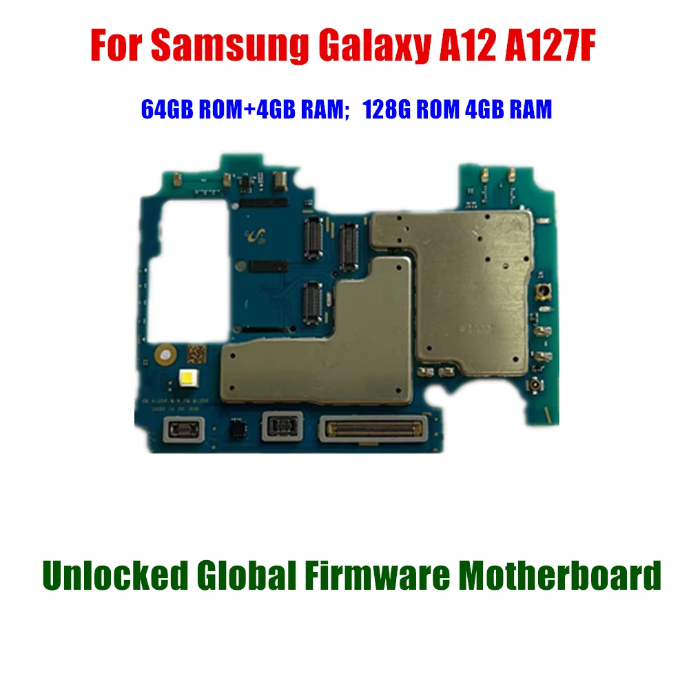 

Logic board With Full Chips For Samsung Galaxy A12 A127F Motherboard 128GB Original Unlocked SM-A127F With Android System Plate