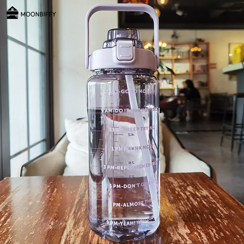 2000 мл Большая вместительная чашка для воды короткая спортивная бутылка с