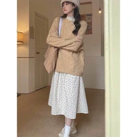 autumn and winter new style plus velvet warm round neck pullover korean style loose simple fashion lazy cute sweet top