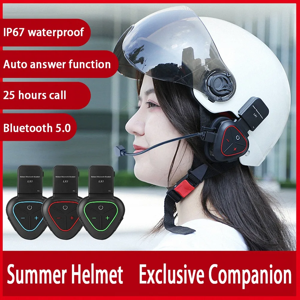 

Мотоциклетный Летний шлем LX1, специальная Bluetooth-гарнитура, портативная умная шумоподавляющая красная гарнитура CVC