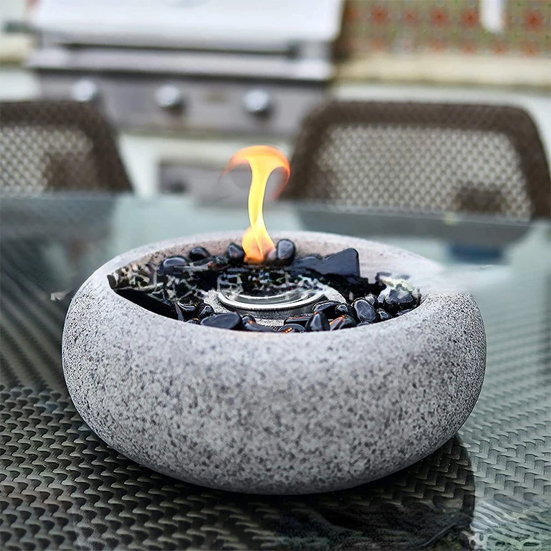 

Indoor atmosphere sense portable table top round small fireplace heating stove brazier cross-border hot sale outdoor camping
