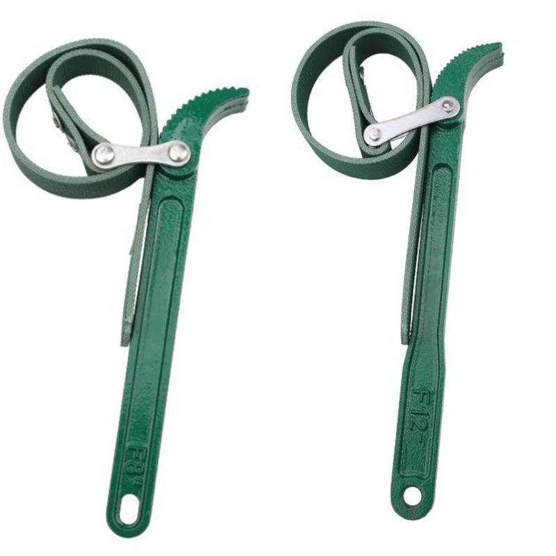 

Oil Filter Strap Belt Wrench Handle Spanner Tool Steering Stem Nut 8/12Inch Adjustable Green For Car Repair Plumbing