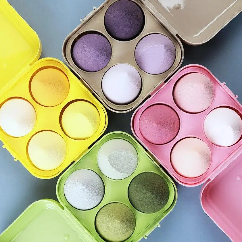 

4pcs Makeup Sponge Powder Puff Dry and Wet Combined Beauty Cosmetic Ball Foundation Powder Puff Bevel Cut Make Up Sponge Tools