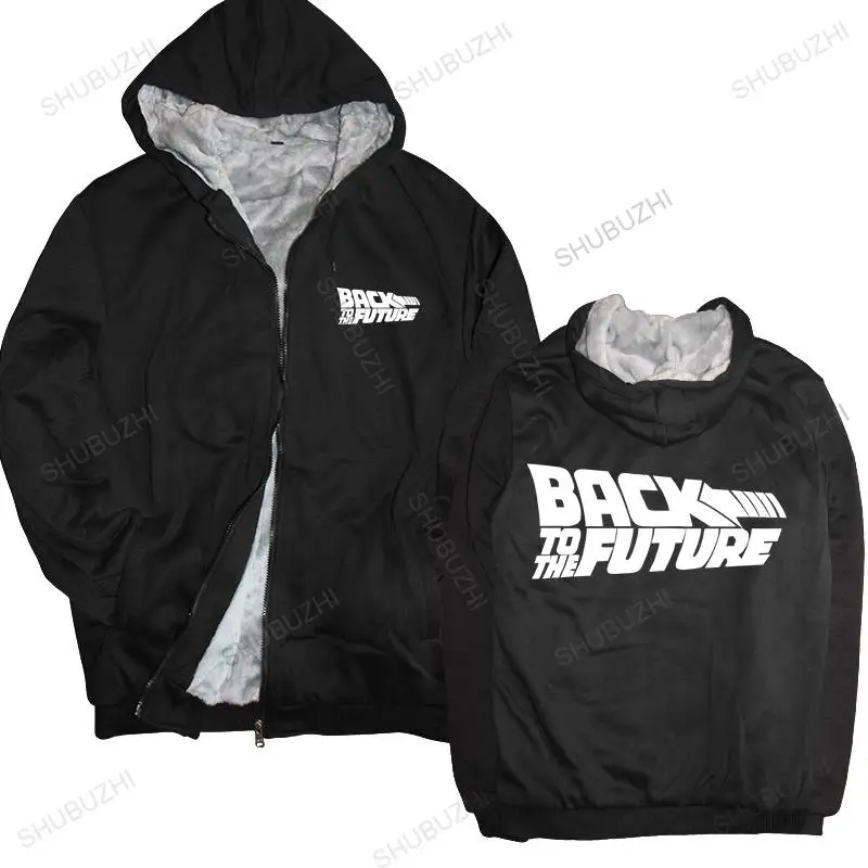 

men winter warm black hoody cotton coats Back To The Future warm hoodies homme sweatshirt